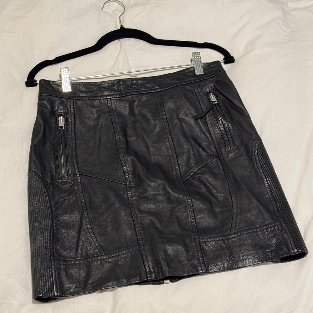 All Saints Leather mini skirt